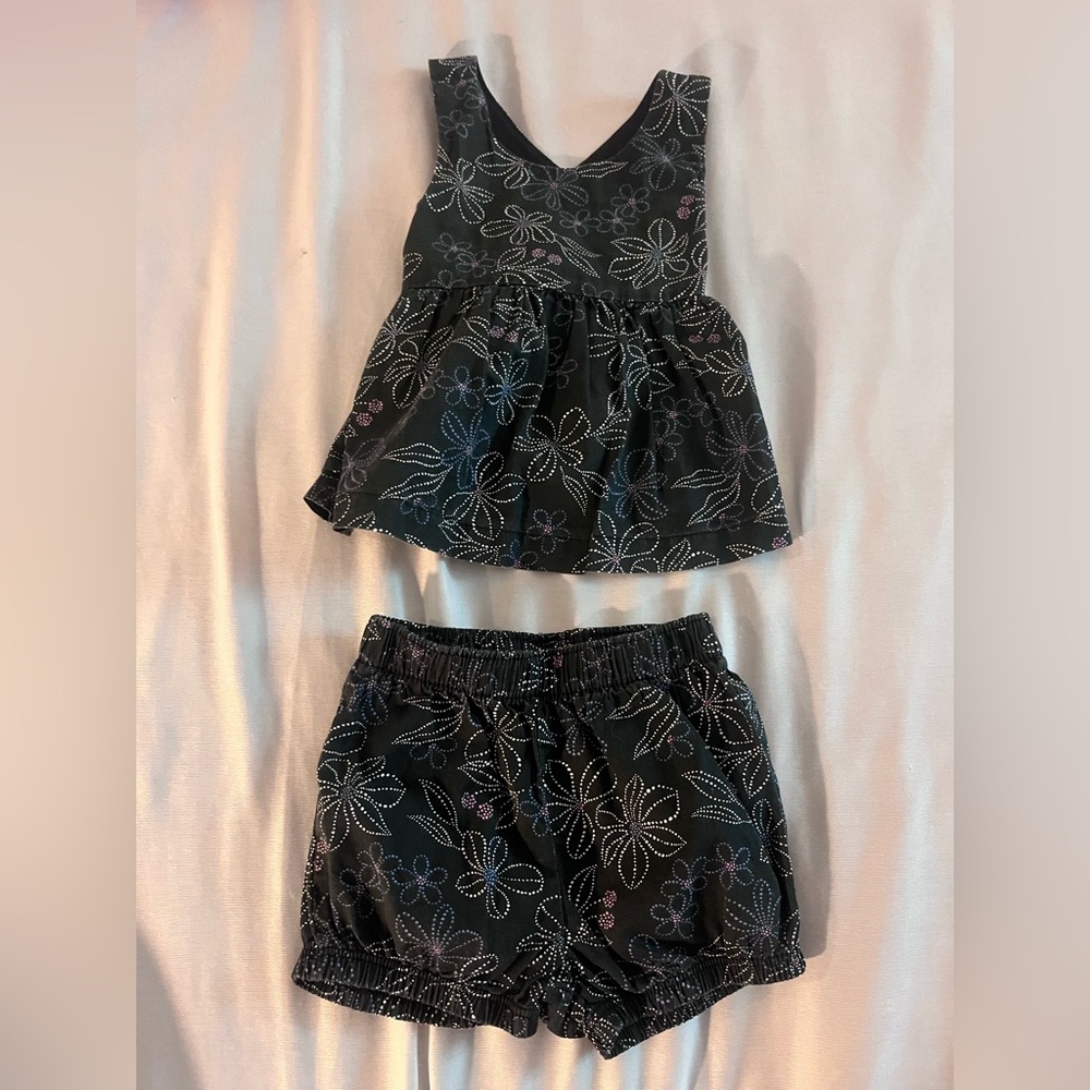 Carter's Black Baby Outfit with Floral Design